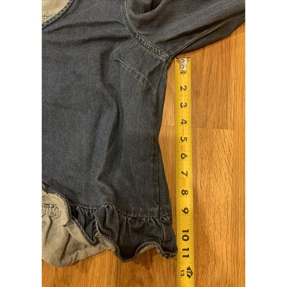 MADEWELL Denim Ruffle Top shirt clare wash $75 BLOGGER FAV SOLD OUT Size S - EUC - Picture 11 of 11